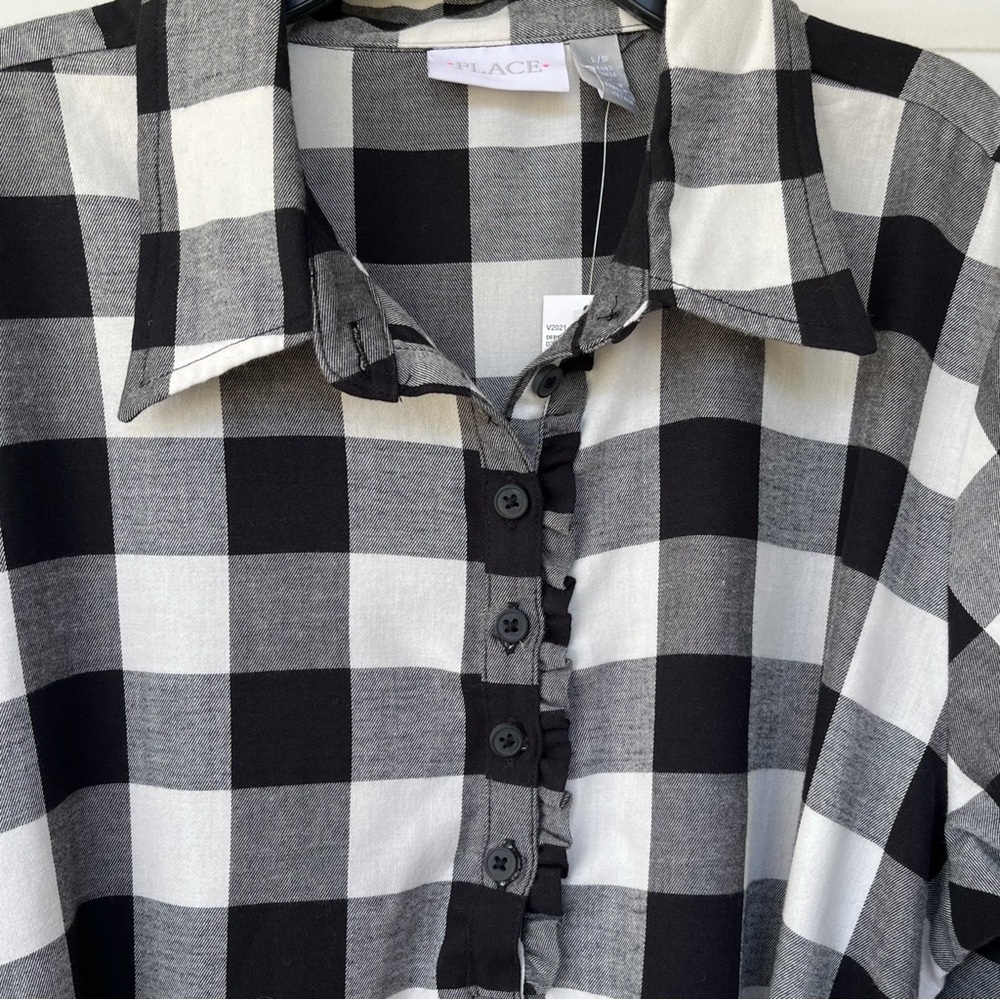 •PLACE• NWT Buffalo Plaid Shirt Dress - Size Large - Picture 3 of 7